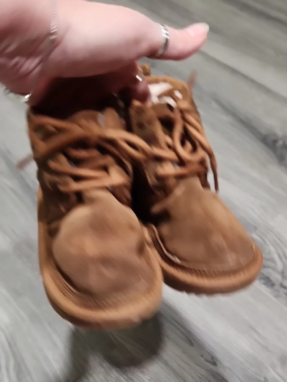 Kids Unisex Chestnut Brown UGG Neumel II Fleece-Lined Lace-Up Boots